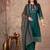 Green cotton straight kurti-pant-dupatta set