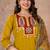 Mustard cotton straight kurti-pant-dupatta set
