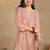 Women peach muqaish work muslin chikankari embroidered short kurtis