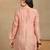 Women peach muqaish work muslin chikankari embroidered short kurtis