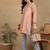 Women peach muqaish work muslin chikankari embroidered short kurtis