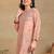 Women peach muqaish work muslin chikankari embroidered short kurtis
