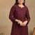 Women maroon muqaish work muslin chikankari embroidered short kurtis