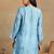 Women blue muqaish work muslin chikankari embroidered short kurtis