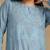 Women blue muqaish work muslin chikankari embroidered short kurtis