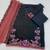 Black and red embroidered satin semi-stitched pakistani salwar suit