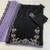 Black and purple embroidered satin semi-stitched pakistani salwar suit