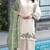 White and green embroidered satin semi-stitched pakistani salwar suit