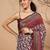 Maroon elegant printed georgette saree with blouse piece