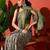 Green elegant printed georgette saree with blouse piece
