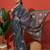 Blue elegant printed georgette saree with blouse piece