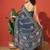 Blue elegant printed georgette saree with blouse piece