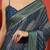 Blue elegant printed georgette saree with blouse piece