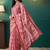Pink elegant printed georgette saree with blouse piece