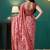 Pink elegant printed georgette saree with blouse piece