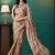 Brown elegant printed georgette saree with blouse piece