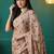 Brown elegant printed georgette saree with blouse piece