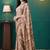 Brown elegant printed georgette saree with blouse piece