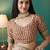 Brown elegant printed georgette saree with blouse piece