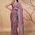 Purple elegant printed georgette saree with blouse piece
