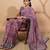 Purple elegant printed georgette saree with blouse piece