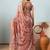 Peach elegant printed georgette saree with blouse piece