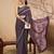 Purple elegant printed georgette saree with blouse piece