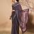 Purple elegant printed georgette saree with blouse piece