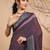 Purple elegant printed georgette saree with blouse piece