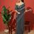 Teal elegant printed georgette saree with blouse piece