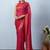 Pink elegant printed georgette saree with blouse piece