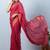 Pink elegant printed georgette saree with blouse piece