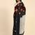 Black printed silk blend ethnic saree with blouse piece
