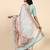 Pink printed blended cotton designer saree with blouse piece