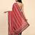 Red printed silk blend ethnic saree with blouse piece