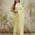 Green elegant zari woven linen saree with blouse piece