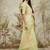 Green elegant zari woven linen saree with blouse piece
