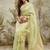 Green elegant zari woven linen saree with blouse piece