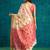 Cream elegant printed polycotton saree with blouse piece