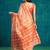 Peach elegant printed polycotton saree with blouse piece