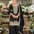 Black embroidered satin semi-stitched pakistani salwar suit
