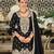 Black embroidered satin semi-stitched pakistani salwar suit
