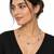 Floating pearl necklace and earrings set, white and grey multi-colour, illusion style
