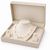 Floating pearl jewellery set, necklace with stud earrings, white and peach earrings included