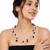 Floating pearl necklace set with earrings, black and white, multi-strand, women's jewellery