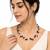 Black freshwater pearl floating necklace and stud earrings jewellery set, multi-strand, silver wire