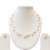 Floating pearl necklace and earring set, peach pink, multi-strand illusion style, freshwater pearl jewellery