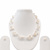 Floating freshwater pearl necklace set, white, multi-strand with earrings, elegant bridal jewellery