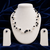 Floating pearl necklace and earring set, white and black, multi-strand, earrings included