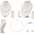 Floating pearl necklace and earrings jewellery set, pink, double strand, with earrings set